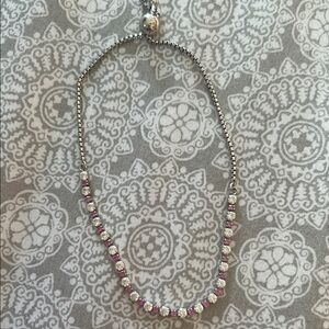 Elegant Pink and Silver Necklace
